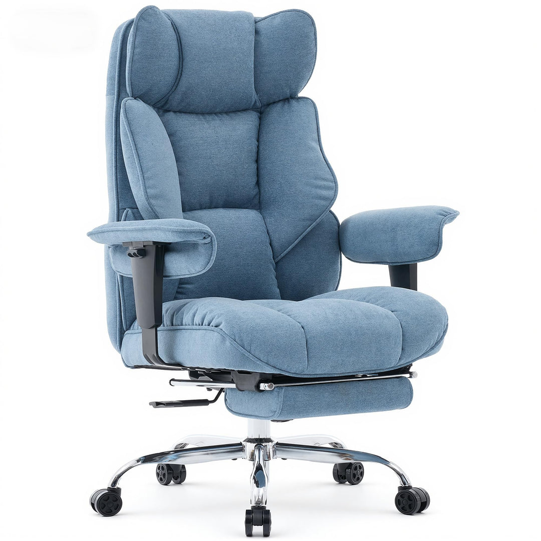 Efomao XXL Bürostuhl bis 200 kg, Schwerlast Stoff Chefsessel mit Fussstütze, Ergonomischer Computers
