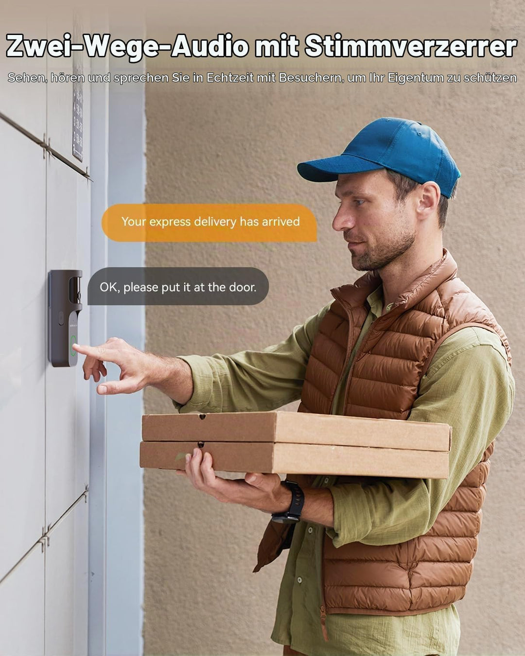 Imou 4MP Panoramic Doorbell DB3 KIT, Video-Türklingel 2K+ WiFi mit Klingel, 4MP Nachtsicht 5m, KI-Pa