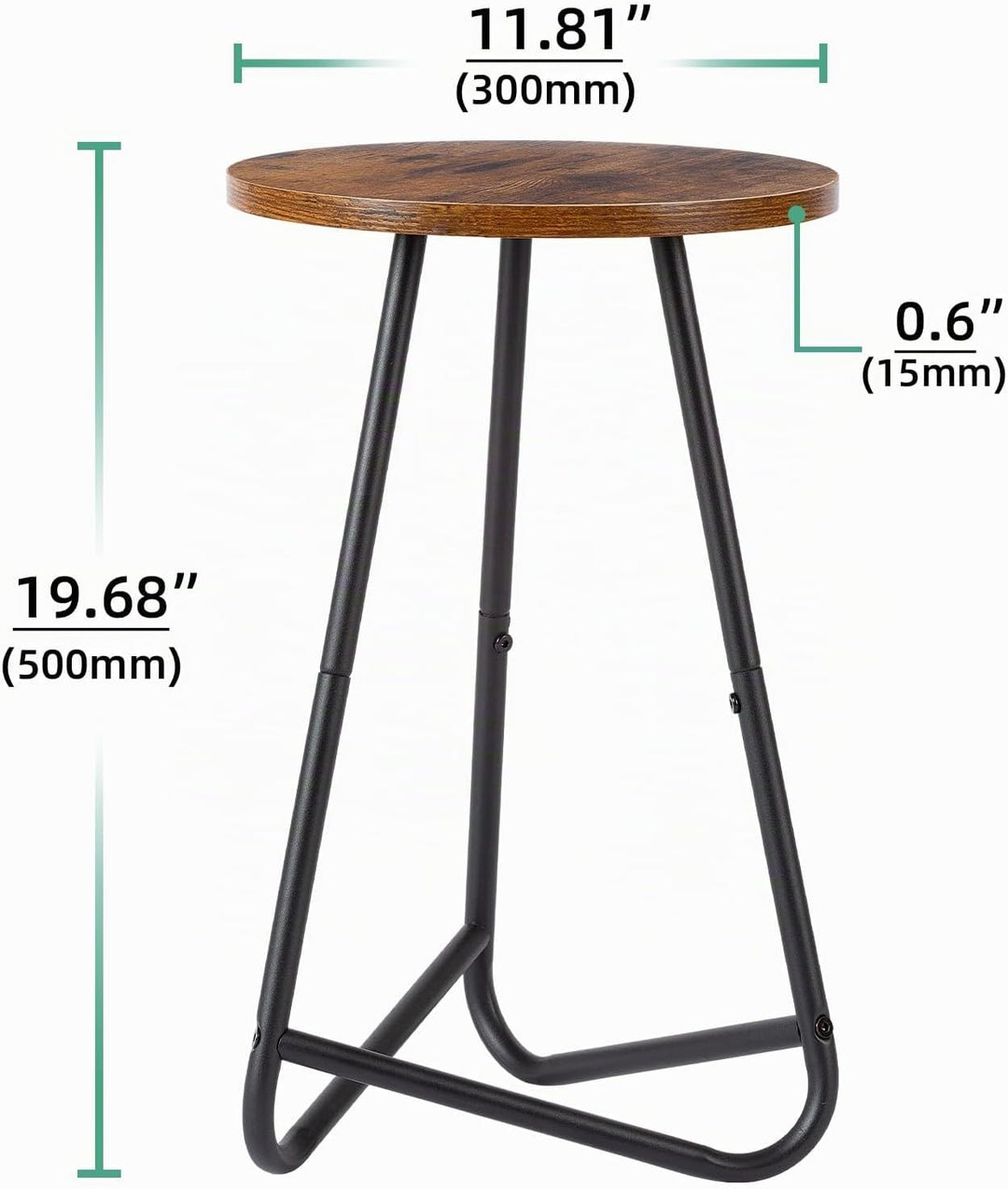 HDANI 50cm Rund Pflanzenständer,Blumenständer,Pflanzenregal aus Holz und Metall,Modernes Regal für Z