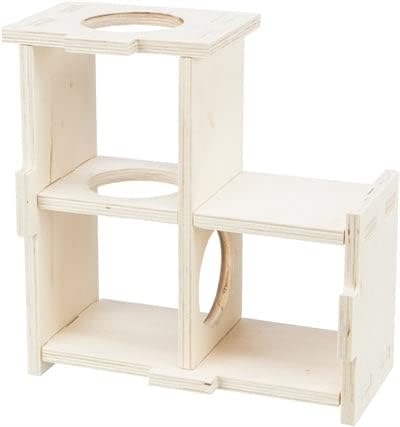 TRIXIE artgerechtes Kleintierhaus ohne Klammern und Nägel für grosse Hamster und Degus, mit DREI Kam