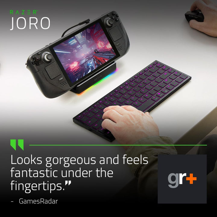 Razer Joro Portable Keyboard - Kompakte kabellose Tastatur mit Hintergrundbeleuchtung - Bluetooth -