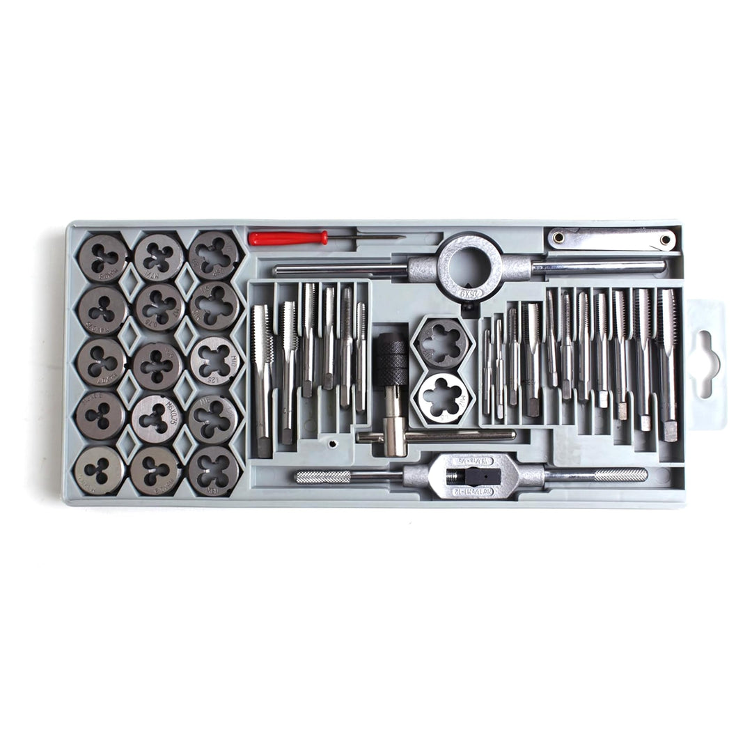 GSR Profi Hand-Gewindeschneider Set, 40-teilig, Gewindebohrer Set M3-M12, Mit Gewindebohrer &amp; Schnei