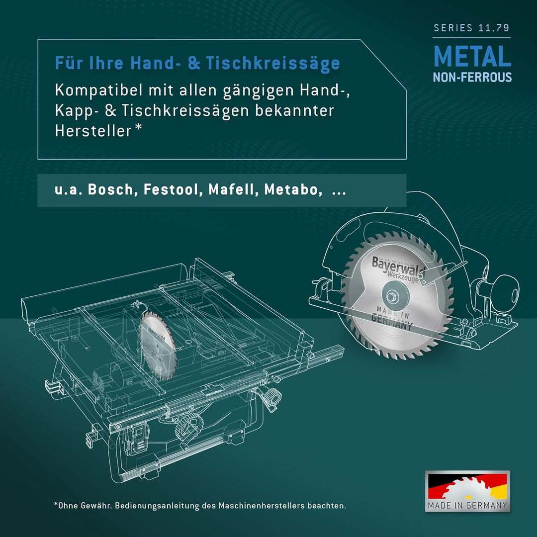 Bayerwald - HM Kreissägeblatt - Ø 120 mm x 1,8 mm x 20 mm | Trapezflachzahn negativ (40 Zähne) | Neb
