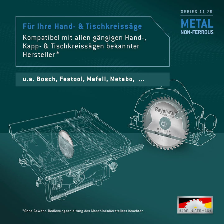 Bayerwald - HM Kreissägeblatt - Ø 120 mm x 1,8 mm x 20 mm | Trapezflachzahn negativ (40 Zähne) | Neb