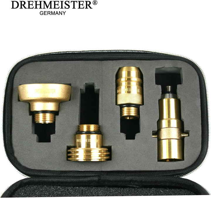 Drehmeister LPG Adapter Set M10 - extra lang - verstärkt - Tankadapter mit Etui - für Gasfahrzeuge -