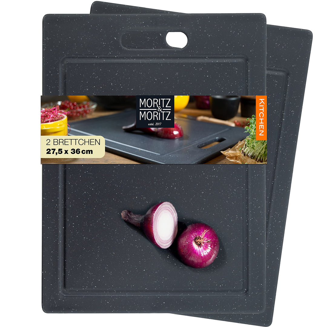 Moritz & Moritz 2x Schneidebretter Kunststoff - 36 x 27,5 cm - Schneidebretter BPA frei - Küchenbret
