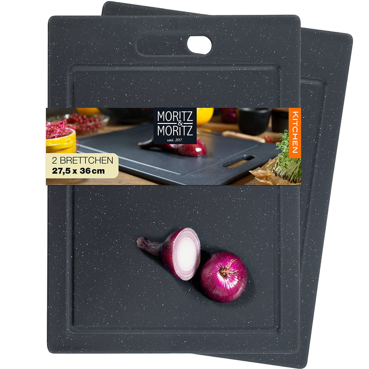 Moritz & Moritz 2x Schneidebretter Kunststoff - 36 x 27,5 cm - Schneidebretter BPA frei - Küchenbret