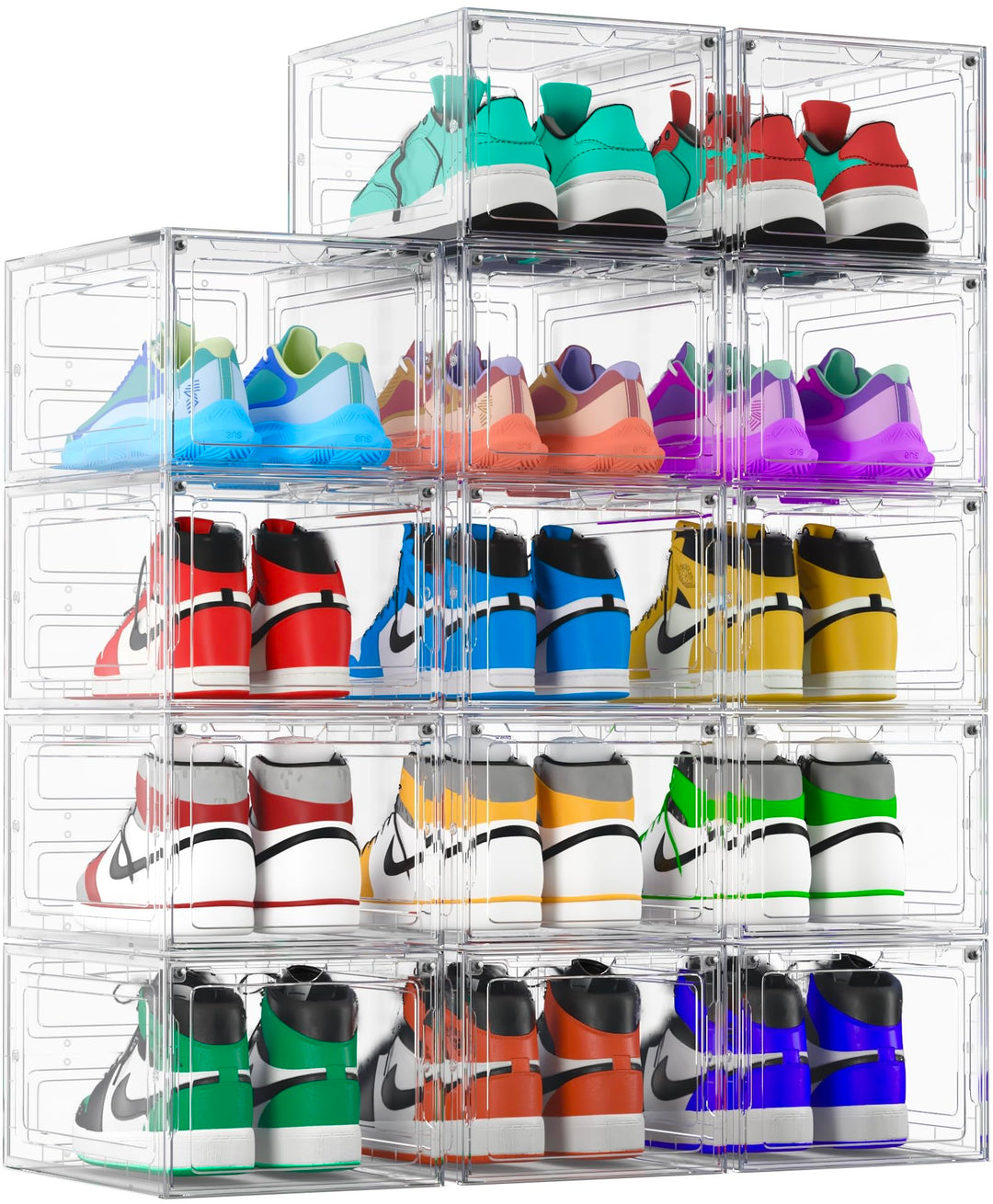 Schuh-Aufbewahrungsboxen, transparent, stapelbar, Kunststoff, Aufbewahrungsboxen, transparente Schuh
