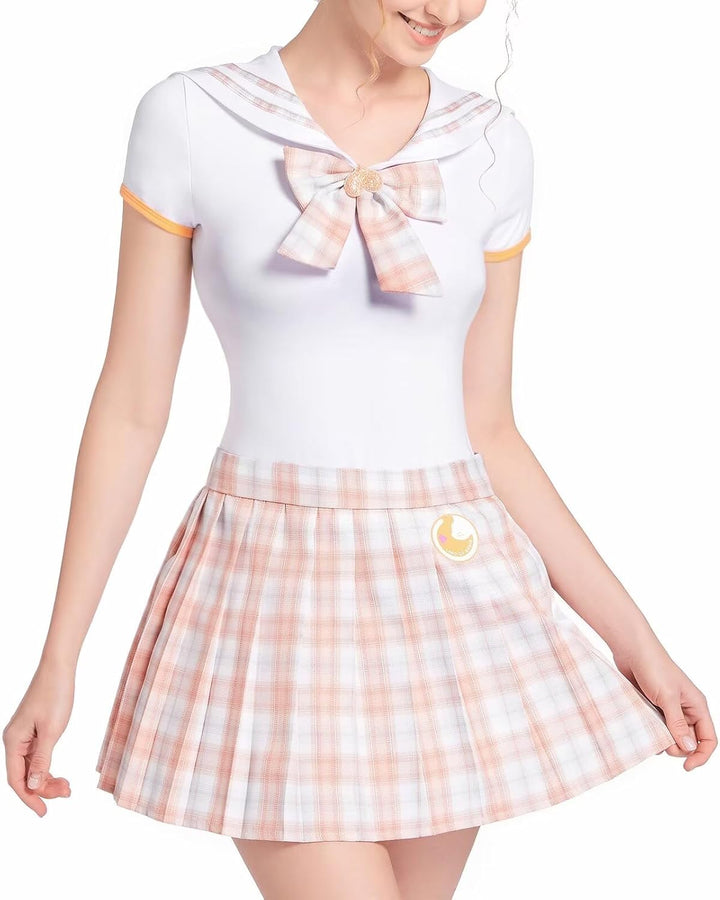 Landofgenie Damen Onesie Baumwolle Bodysuit Set für Damen Cosplay JK-Uniform Mädchen Rock-Sets Orang