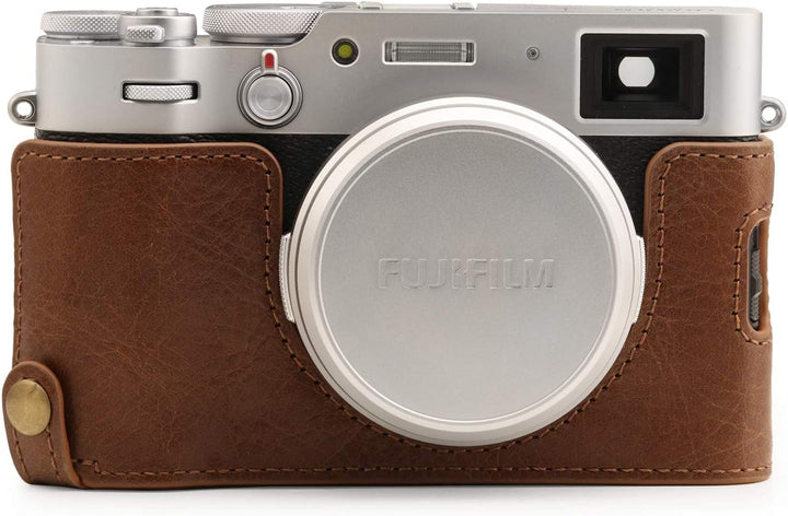 MegaGear MG1895 Ever Ready Kameratasche, Echtleder, kompatibel mit Fujifilm X100V, Braun, Braun