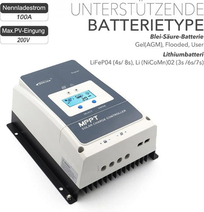 EPEVER Tracer-AN MPPT Laderregler solar charge controller, Tracer10420AN, 100A 12/24/36/48VDC Tracer