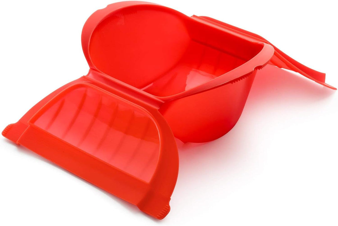 Lékué Ogya rojo Dampfbox XL in rot, Kunststoff, 1000 ml Rot 15x10x8 cm Dampftiefe Tasche, Rot 15x10x