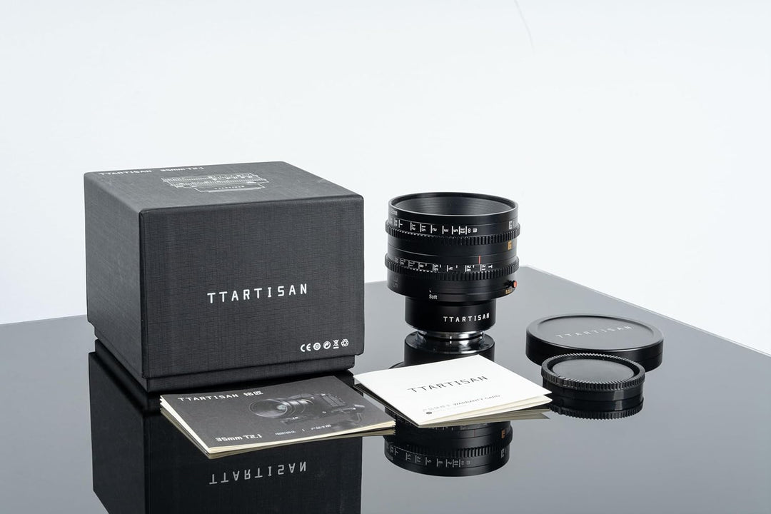 TTArtisan 35 mm CINE T2.1 Dual Bokeh Metallgehäuse Objektiv für Leica L Mount – Schwarz Schwarz CINE