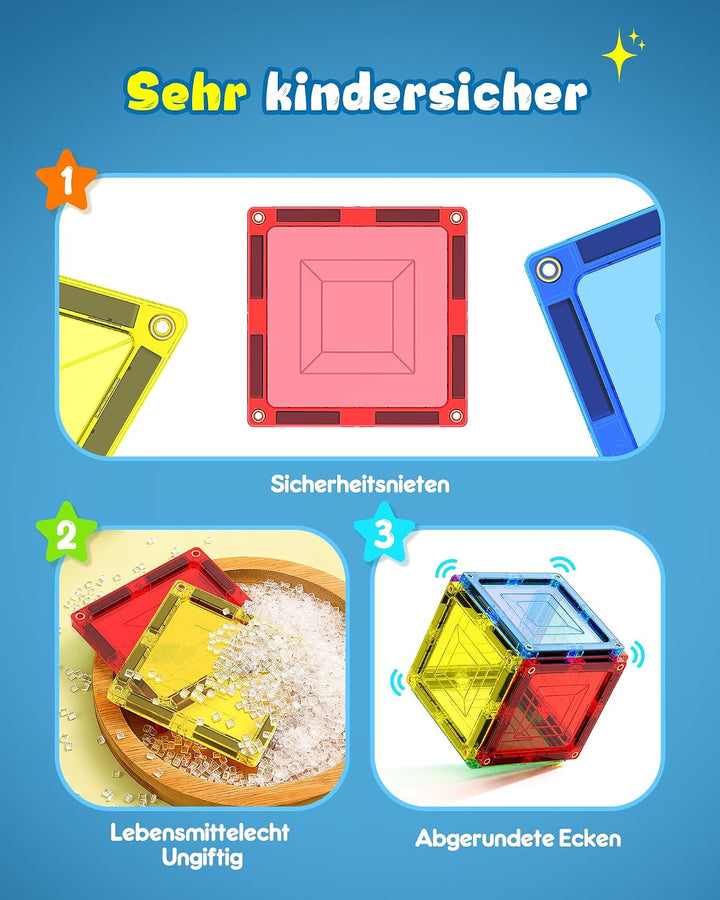 Loolinn | Magnetische Bausteine als Festtagsgeschenk für Kinder ab 3 Jahren - Sicher für Kinder, Nie