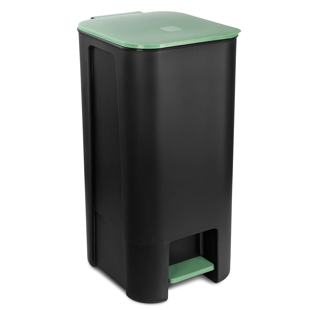 Treteimer Set 3x 40L, Tretmülleimer mit Pedal, Gelb, Grün, Blau Mülleimer, Mülltrennsystem für Papie