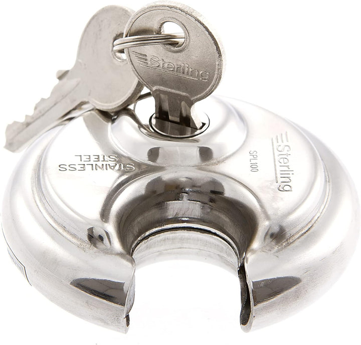 Sterling SPL080 60 mm Scheiben-Vorhängeschloss – geschlossener Bügel, grau Scheiben-Vorhängeschloss
