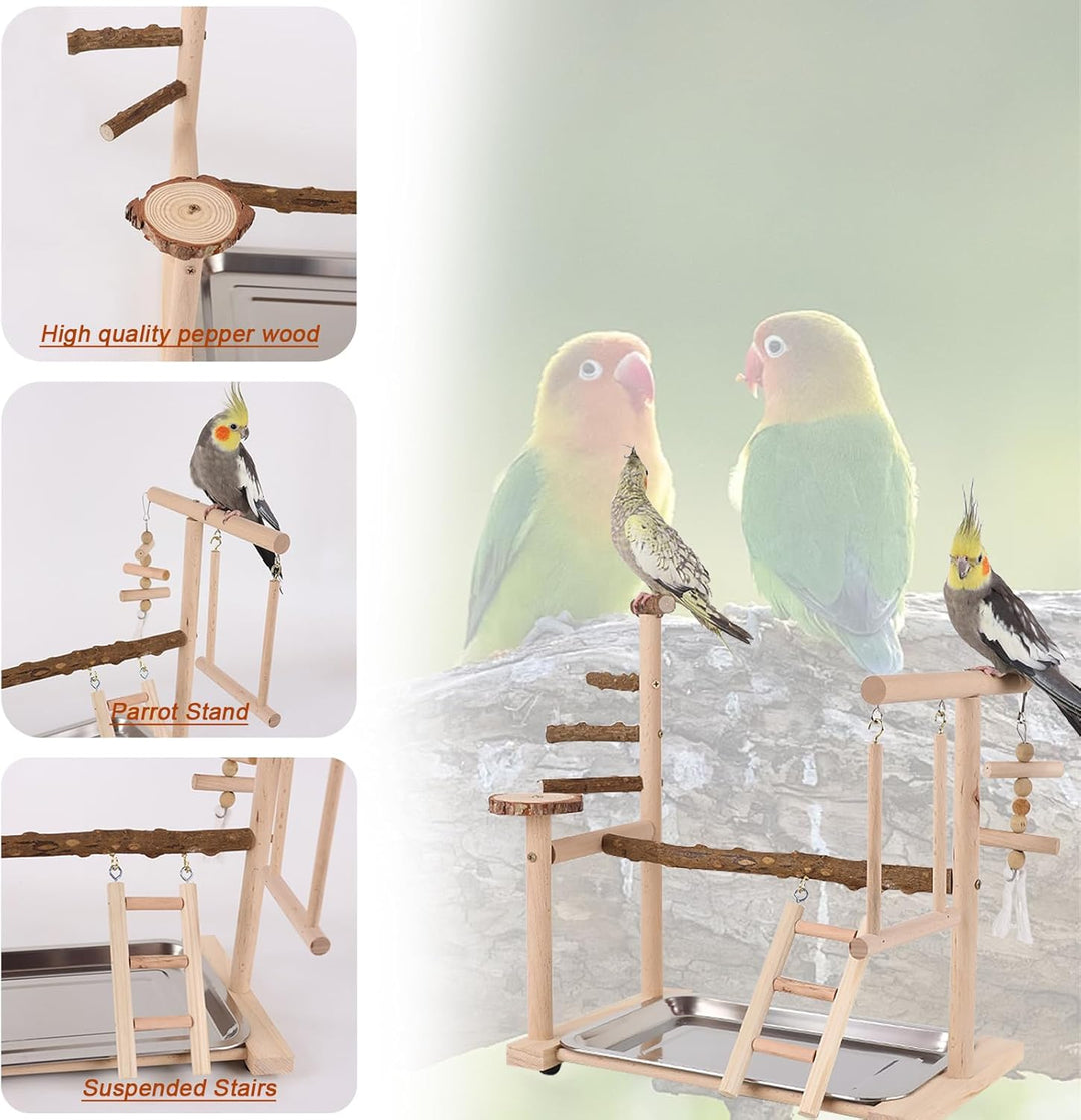 Papageien-Spielplatz, Vogelspielplatz für Papageien, Parrot Playstand Papagei Spielplatz mit Spielze