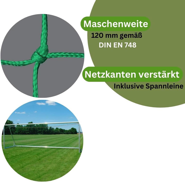 Fussball Tornetz Fussballtornetz 7,50 m x 2,50 m Tiefe Oben 0,80 unten 1,50 m Fussballnetz einfarbig