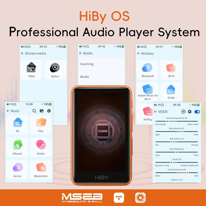 HiBy R1 HiFi MP3 Player mit Bluetooth 5.1 Tidal Qobuz DSD 256 Native Lossless Music Player mit Touch