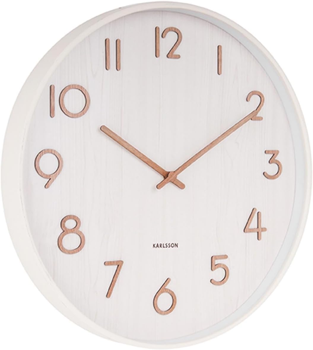 KARLSSON - Wanduhr Pure M - weisse Linde Natur - Ø40 x T4,5 cm