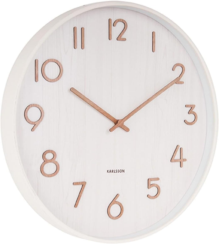 KARLSSON - Wanduhr Pure M - weisse Linde Natur - Ø40 x T4,5 cm