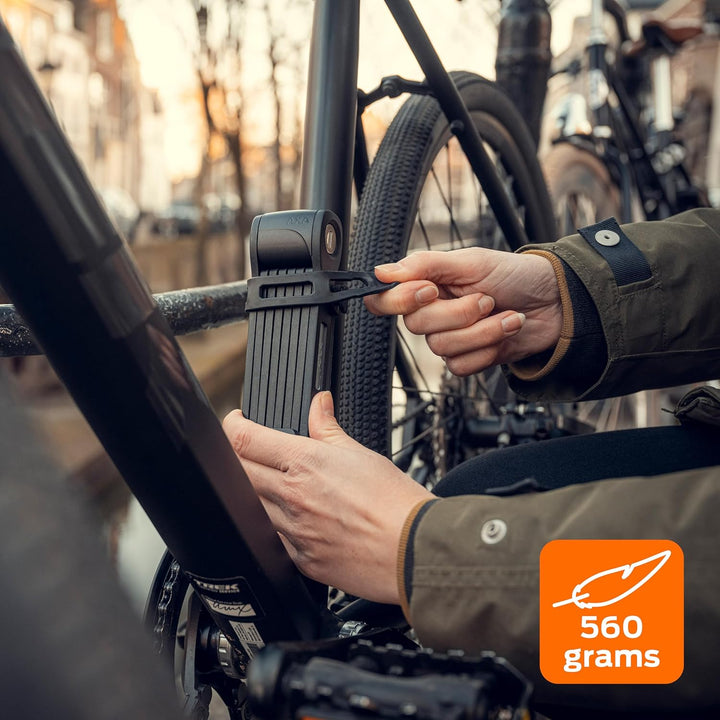 AXA Fold Lite 80 Duo Pack, Set mit 2 Faltschlössern, 80 cm lang, 4 gleiche Schlüssel, mit 2 Halterun