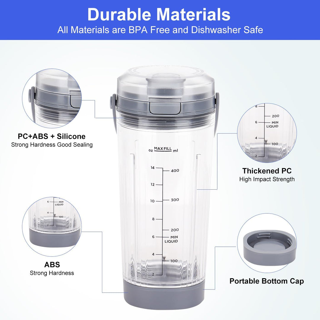 Ersatz-Mixerbecher mit Deckel für Ninja Blast Portable Blender BC100 & BC151 Serie: 510.3 g Blender