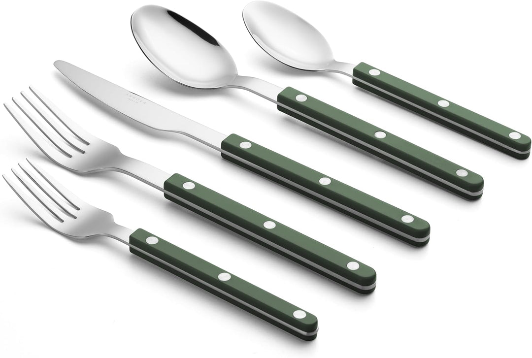 ANNOVA Besteckset, Retro/Nieten-Farbenfrohes Edelstahl-Geschirr Küchenbesteckset, enthält Tischmesse