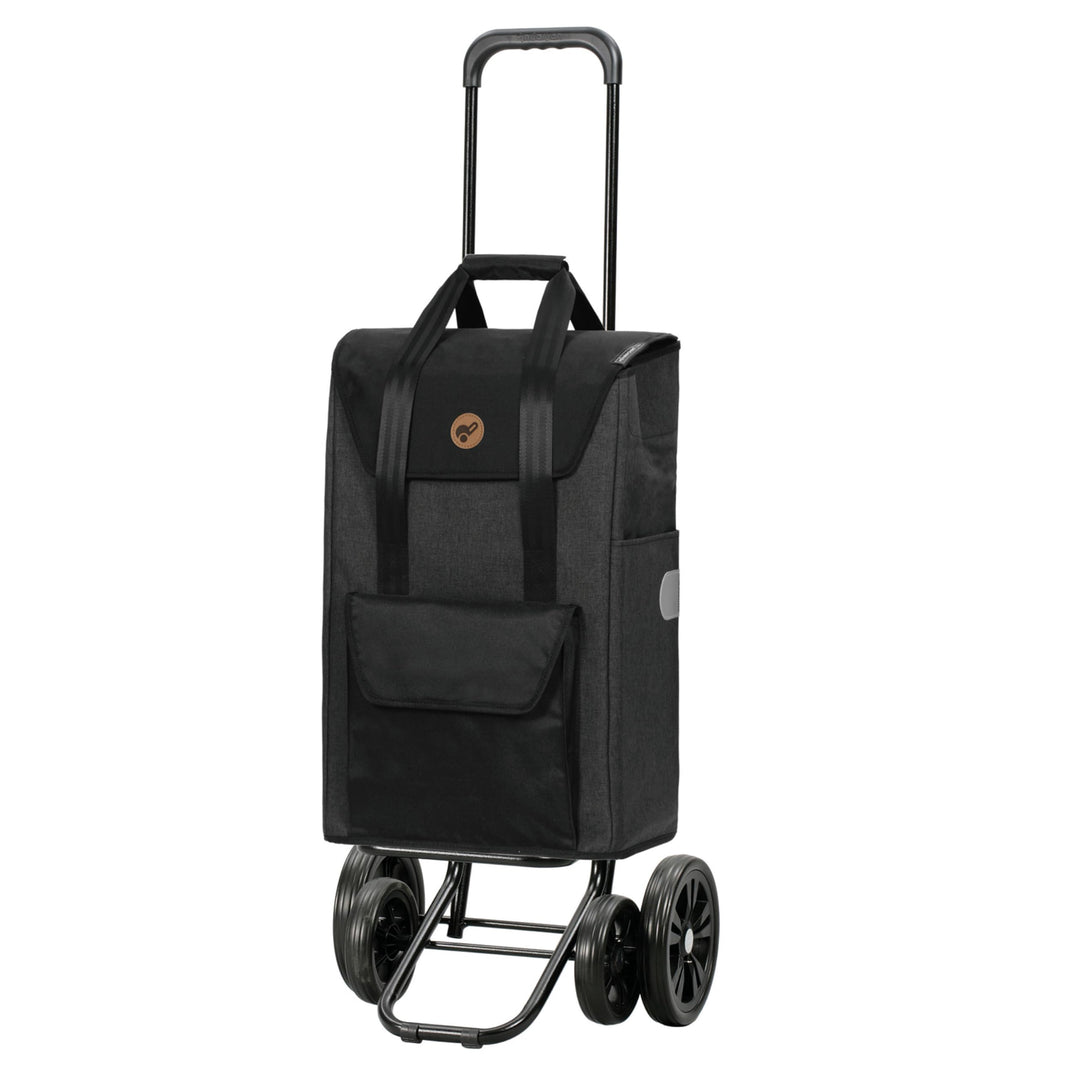 Andersen Shopper Quattro und Einkaufstasche Senta schwarz 49 Liter, Schwarz