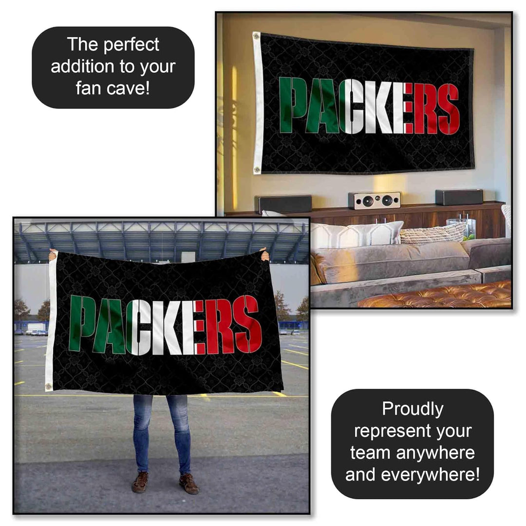 WinCraft Green Bay Packers Mexiko-Flagge, mexikanische Farben, für drinnen und draussen, 90 x 150 cm