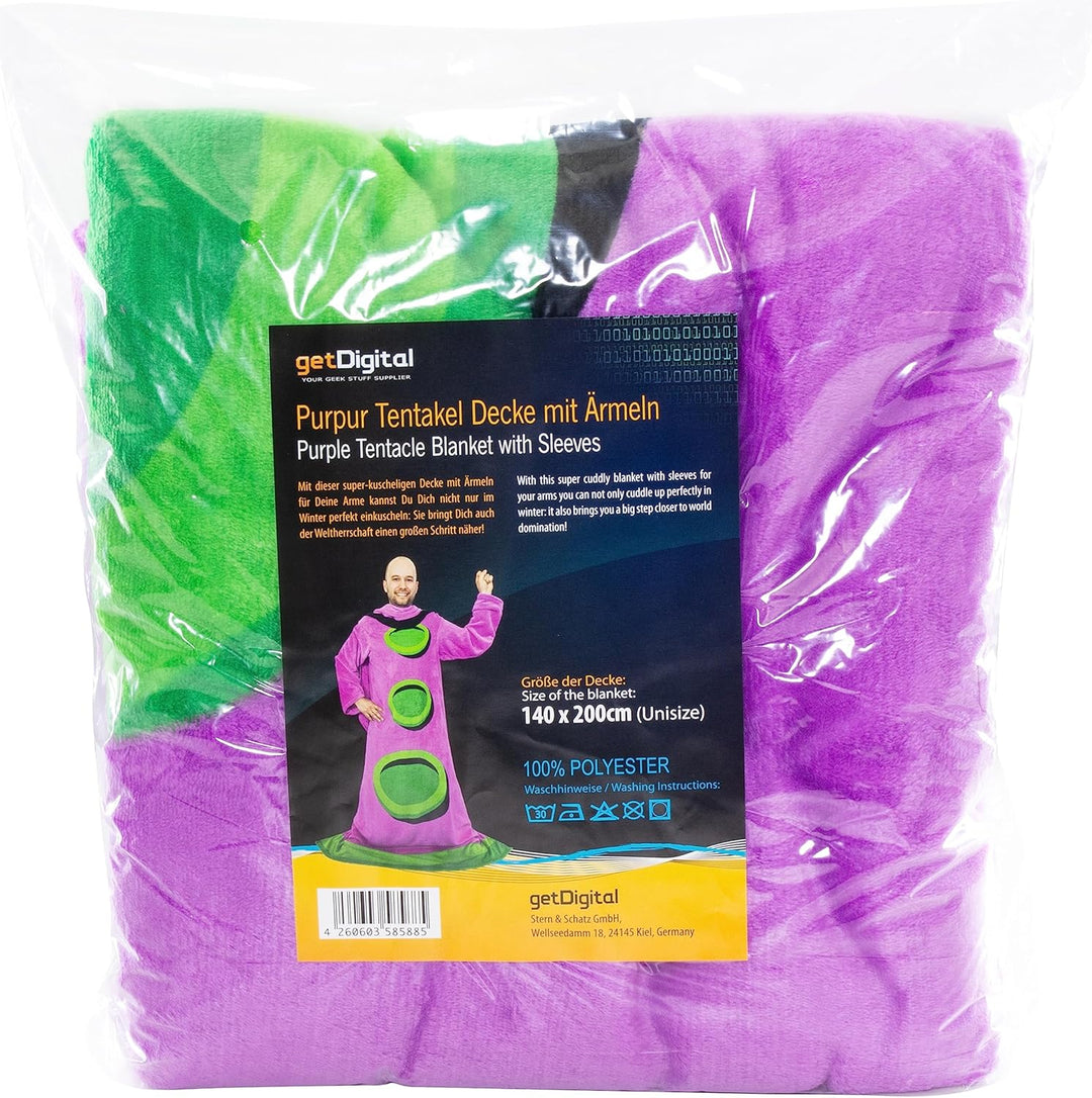 getDigital Purpur Tentakel Ärmeldecke aus Mikrofaser-Fleece - Tragbare Kuscheldecke mit Ärmeln als l