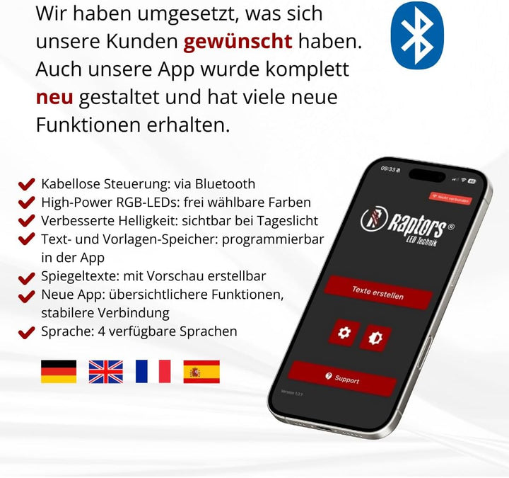 LED Frontwarnsystem | Einsatzschild | Multicolor WiFi - Android und iOS App - Handygesteuert - Dacha