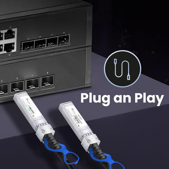 EXTRALINK DAC SFP28 Kabel 1m – Passives Twinax Kabel 25Gbit, SFP28 zu SFP28, MSA kompatibel, für Ubi
