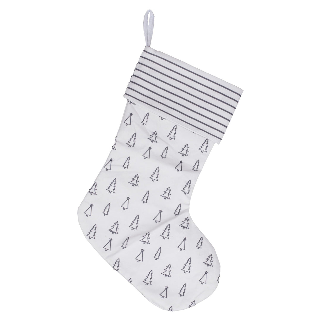 Ginger Ray Fabric moderner Weihnachtsstrumpfhalter für Erwachsene und Kinder, 45 cm, Grau, Höhe: 45,
