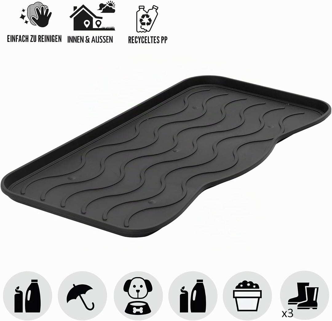 Set Schuhabtropfschale Schuhmatte wasserdichte, pflegeleicht, Kunststoffmatte schützt Böden Schuhabl