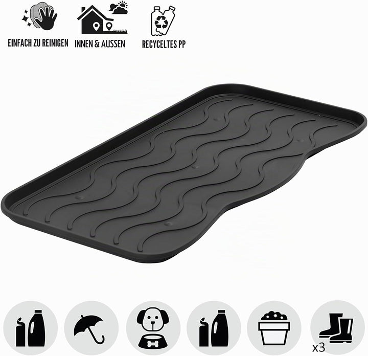 Set Schuhabtropfschale Schuhmatte wasserdichte, pflegeleicht, Kunststoffmatte schützt Böden Schuhabl