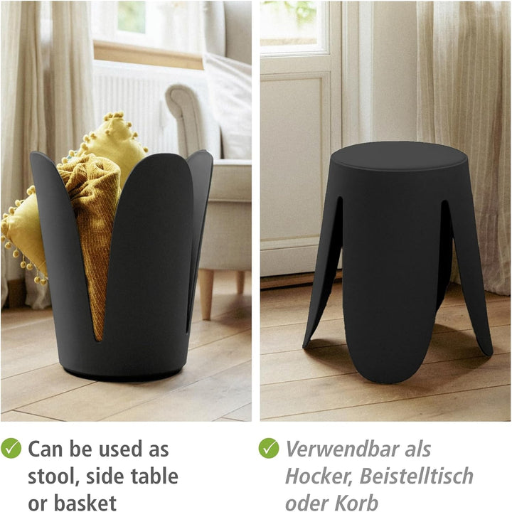 WENKO Badhocker Mod. Comiso, belastbar bis 180 kg, mit gepolsterter Sitzfläche und rutschsicheren Fü