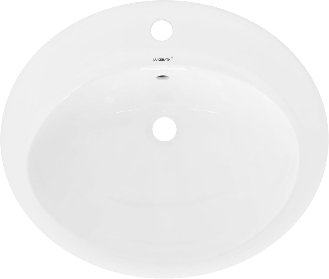 ML-Design Waschbecken Keramik Weiss glänzend 57x19,5x48,5cm Oval inkl Ablaufgarnitur Einbauwaschbeck