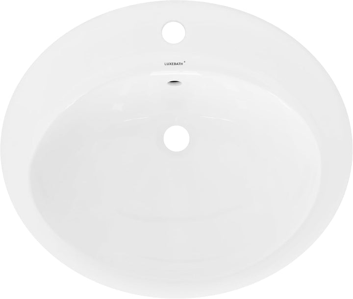 ML-Design Waschbecken aus Keramik Weiss glänzend 57x19,5x48,5cm Oval Einbauwaschbecken mit Hahnloch