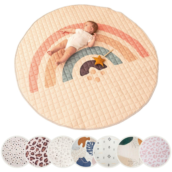 Hakuna Matte Gesteppte Krabbeldecke für Baby 150cm – Extra Dicke 1,5cm und Weiche Krabbelmatte in Sc
