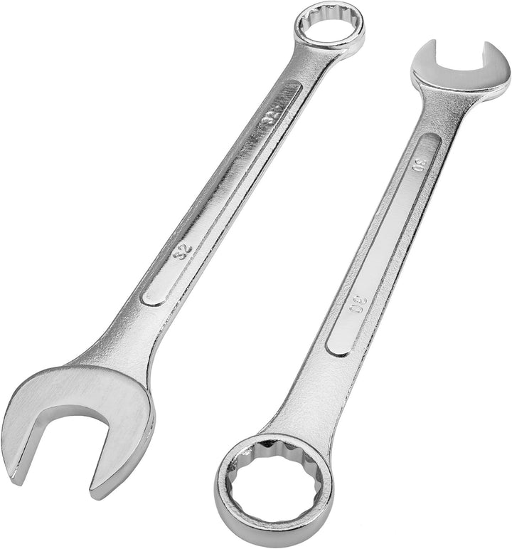 TecTake Maulringschlüssel Satz 6-32 mm 25-teilig mit Tetron Rollstasche - Diverse Farben - (Blau | N