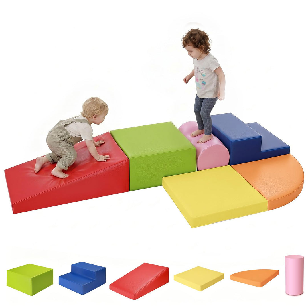 Schaumstoff Bausteine Kinder Klettern: 6 Softbausteine Riesenbausteine Spielbausteine - Indoor Weich