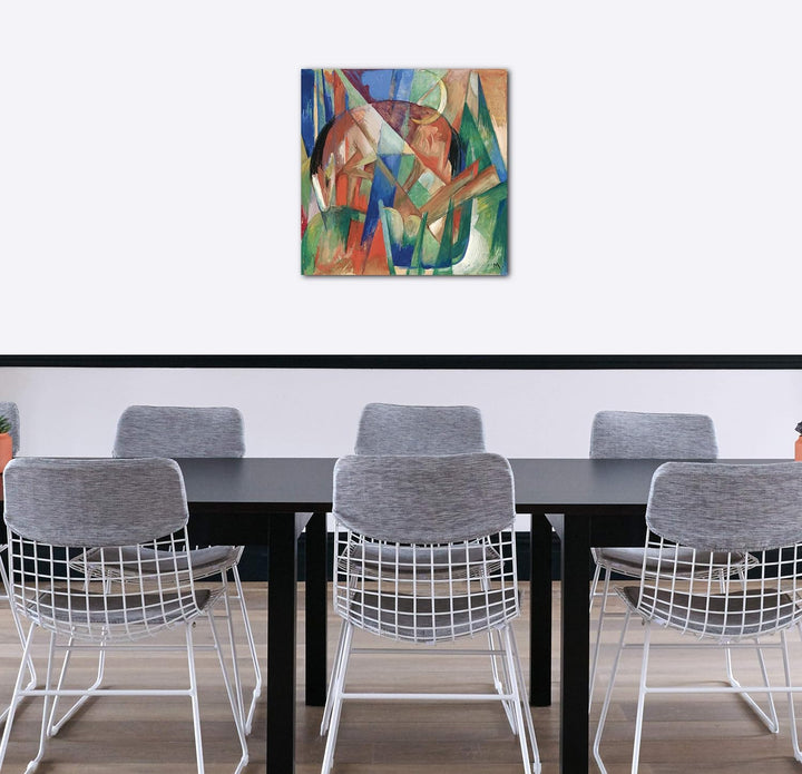 Printed Paintings Leinwand (70x70cm): Franz Marc - Fabeltier II (Pferd) (1913) 70x70 cm, 70x70 cm