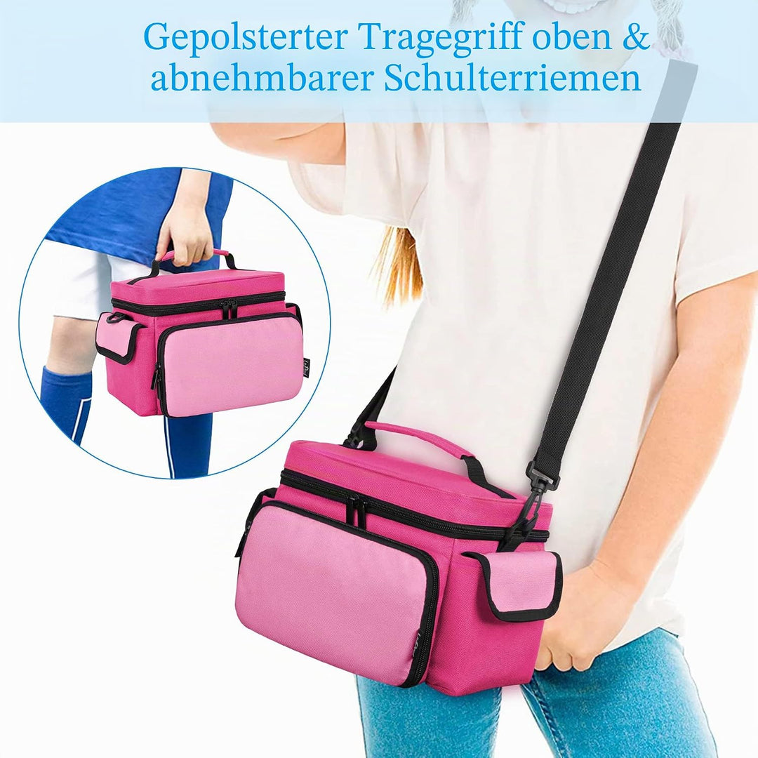 LoDrid Hülle kompatibel mit Toniebox, tragbare Tasche für Audioplayer Starter-Set mit Griff und Schu
