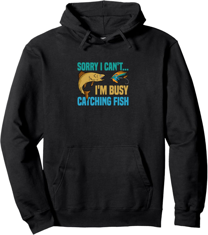 Beschäftigte Cathing Fisch Angler Fischer Fliegenfischen Pullover Hoodie