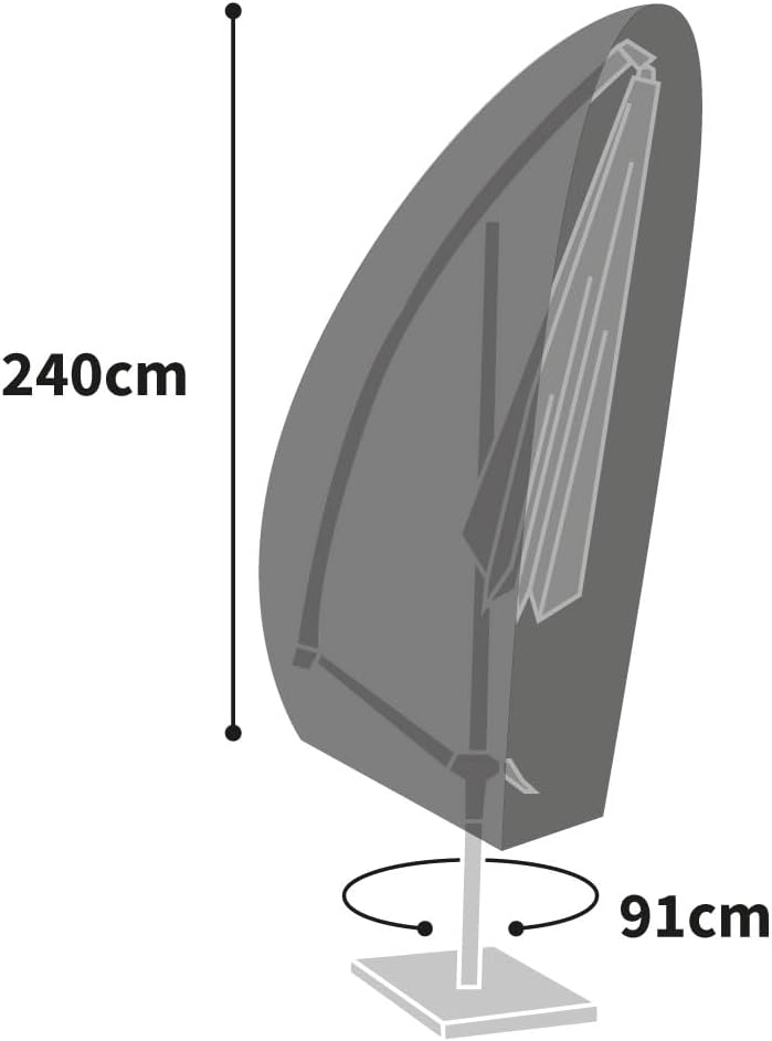 Bosmere D597 Freischwinger-Sonnenschirmhülle, Storm Black Schwarz, Schwarz