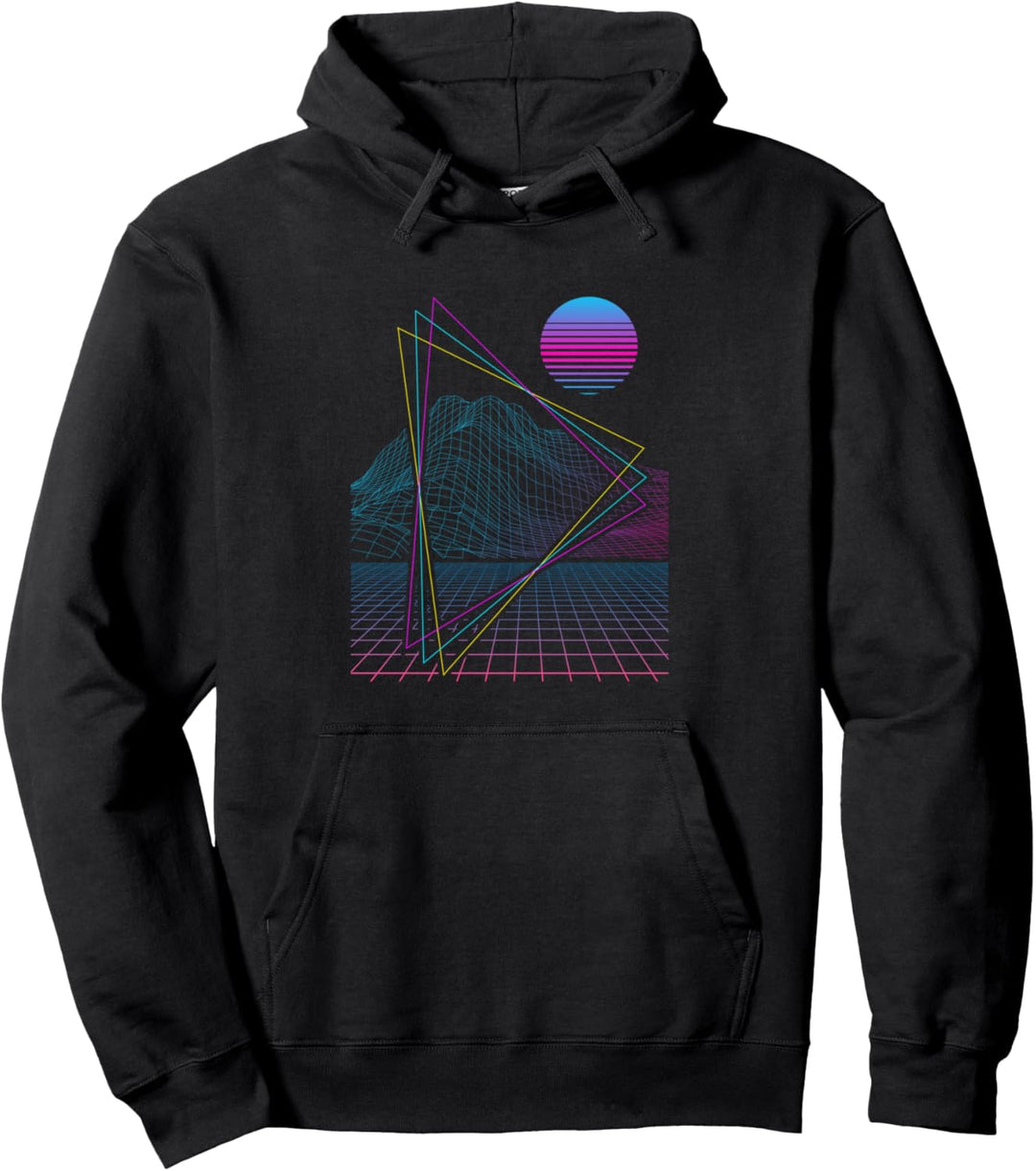 Vaporwave Aesthetic Retro-Sunset Retrowave Synthwave Pullover Hoodie