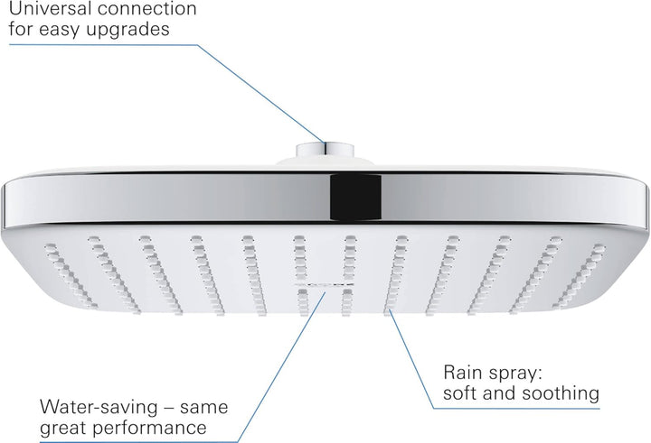 GROHE Vitalio Comfort 250 - Kopfbrause 1 Strahlart (9,5 l/min Durchflusskonstanthalter, Antikalk Sys