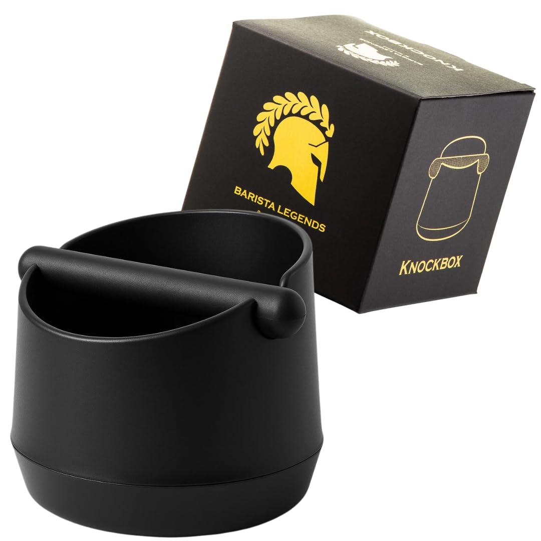 Barista Legends® Abklopfbehälter für Siebträger mattschwarz - Knock Box für Kaffeesatz mit spezielle