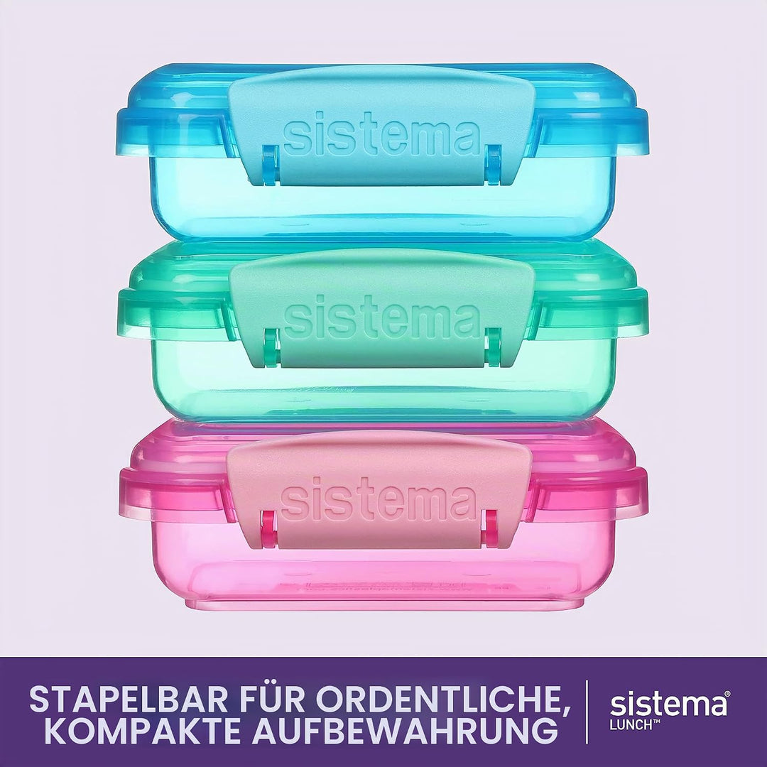 Sistema Lunch Frischhaltedose | 200 ml | kleine Snackboxen | BPA-freier Kunststoff | gemischte Farbe